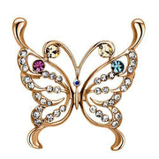 LO2794 - Flash Rose Gold White Metal Brooches with Top Grade Crystal  in Multi Color-0