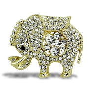LO2804 - Flash Gold White Metal Brooches with Top Grade Crystal  in Clear-0