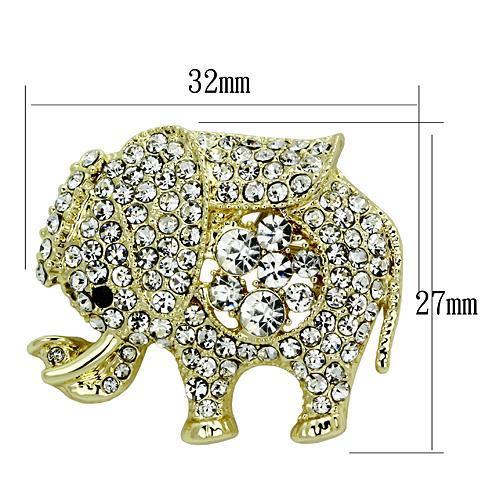 LO2804 - Flash Gold White Metal Brooches with Top Grade Crystal  in Clear-1