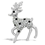 LO2822 - Flash Gold White Metal Brooches with Top Grade Crystal  in Jet-0