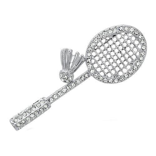 LO2823 - Imitation Rhodium White Metal Brooches with Top Grade Crystal  in Clear-0