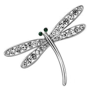 LO2825 - Imitation Rhodium White Metal Brooches with Top Grade Crystal  in Clear-0