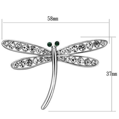 LO2825 - Imitation Rhodium White Metal Brooches with Top Grade Crystal  in Clear-1