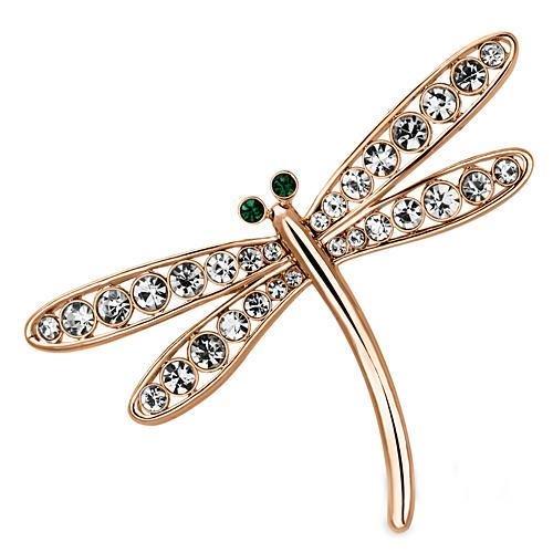 LO2826 - Flash Rose Gold White Metal Brooches with Top Grade Crystal  in Clear-0