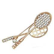 LO2828 - Flash Rose Gold White Metal Brooches with Top Grade Crystal  in Clear-0