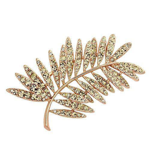 LO2830 - Flash Rose Gold White Metal Brooches with Top Grade Crystal  in Light Peach-0