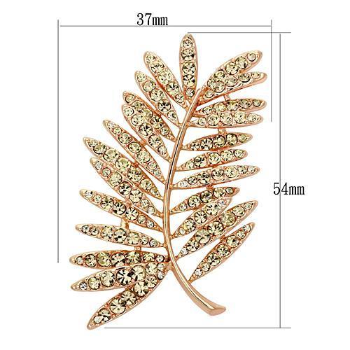 LO2830 - Flash Rose Gold White Metal Brooches with Top Grade Crystal  in Light Peach-1