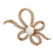 LO2841 - Flash Rose Gold White Metal Brooches with Synthetic Pearl in White-0