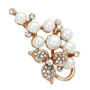 LO2853 - Flash Rose Gold White Metal Brooches with Synthetic Pearl in White-0
