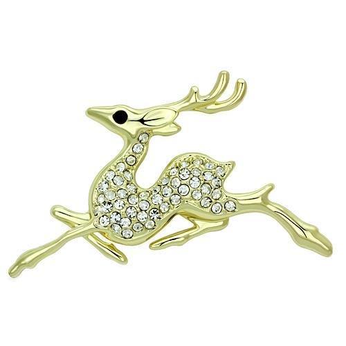 LO2859 - Flash Gold White Metal Brooches with Top Grade Crystal  in Multi Color-0