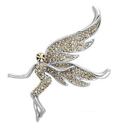 LO2862 - Imitation Rhodium White Metal Brooches with Top Grade Crystal  in Champagne-0