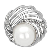 LO2867 - Flash Rose Gold White Metal Brooches with Synthetic Pearl in White-0