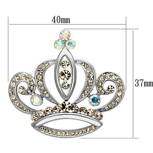 LO2870 - Imitation Rhodium White Metal Brooches with Top Grade Crystal  in Multi Color-1
