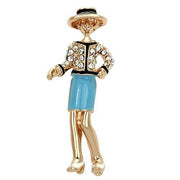 LO2885 - Flash Rose Gold White Metal Brooches with Top Grade Crystal  in Clear-0