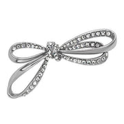 LO2890 - Imitation Rhodium White Metal Brooches with Top Grade Crystal  in Clear-0