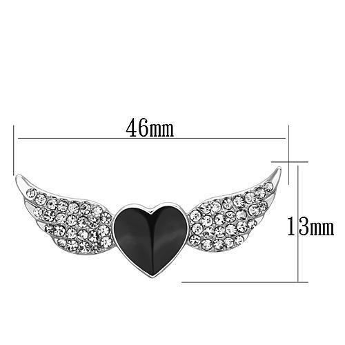 LO2908 - Imitation Rhodium White Metal Brooches with Top Grade Crystal  in Clear-1