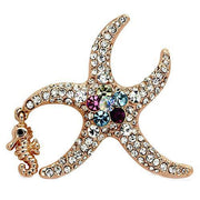 LO2911 - Flash Rose Gold White Metal Brooches with Top Grade Crystal  in Multi Color-0