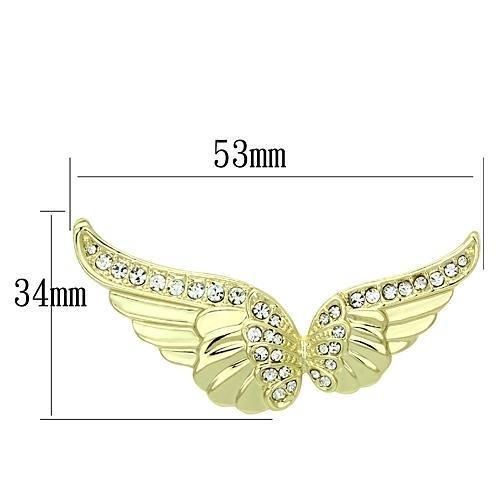 LO2914 - Flash Gold White Metal Brooches with Top Grade Crystal  in Clear-1
