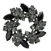 LO2917 - Ruthenium White Metal Brooches with Top Grade Crystal  in Jet-0