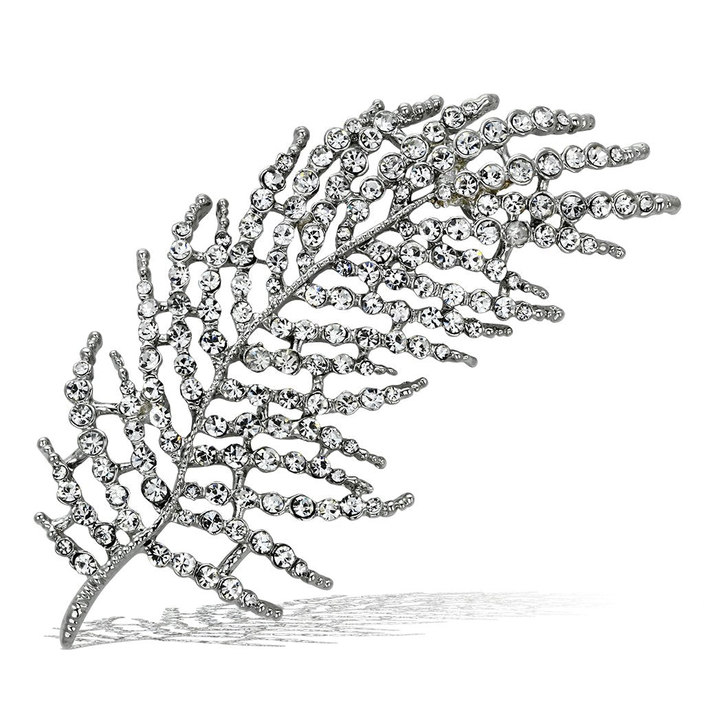 LO2920 - Flash Rose Gold White Metal Brooches with Top Grade Crystal  in Clear-0
