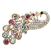 LO2932 - Flash Rose Gold White Metal Brooches with Top Grade Crystal  in Multi Color-0