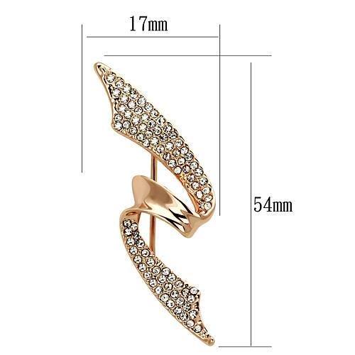 LO2941 - Flash Rose Gold White Metal Brooches with Top Grade Crystal  in Clear-1