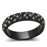 LO3064 - TIN Cobalt Black Brass Ring with Top Grade Crystal  in Black Diamond-0