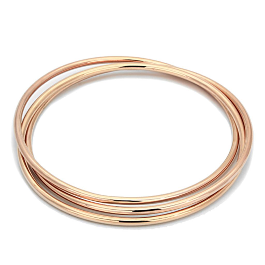 LO3072 - Rose Gold Brass Bangle with No Stone-0