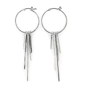 LO315 - Rhodium Brass Earrings with No Stone-0
