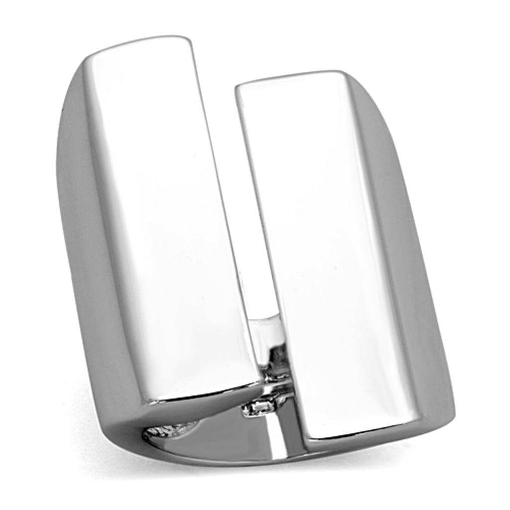 LO3165 - Rhodium Brass Ring with No Stone-0