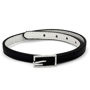 LO3236 - Rhodium Brass Bracelet with Top Grade Crystal  in Clear-0