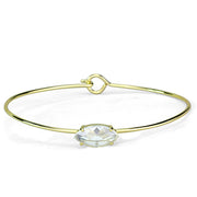 LO3260 - Gold Brass Bangle with AAA Grade CZ  in Clear-0