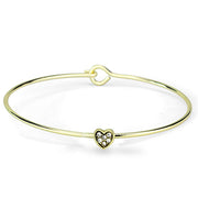 LO3263 - Gold Brass Bangle with Top Grade Crystal  in Clear-0