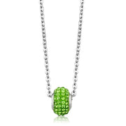 LO3330 - High polished (no plating) Stainless Steel Necklace with Top Grade Crystal  in Peridot-0