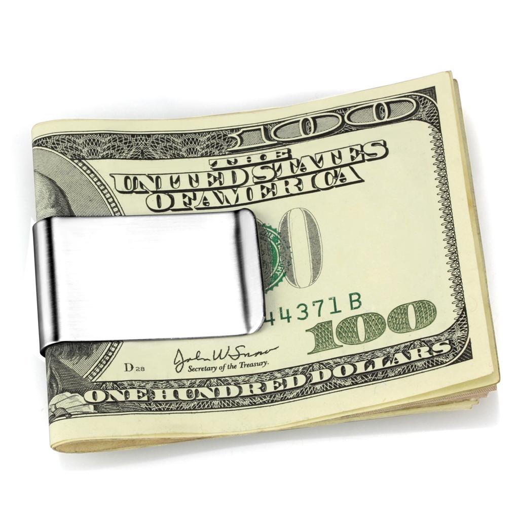 LO3380 - High polished (no plating) Stainless Steel Money clip with No Stone-0