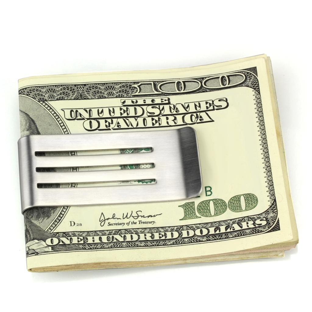 LO3383 - High polished (no plating) Stainless Steel Money clip with No Stone-0