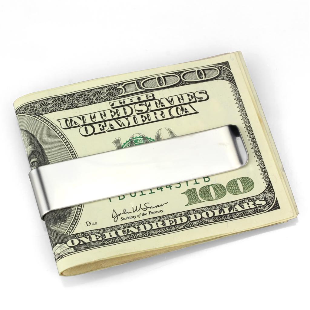 LO3384 - High polished (no plating) Stainless Steel Money clip with No Stone-0