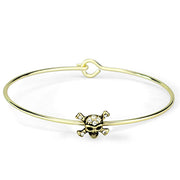 LO3443 - Flash Gold Brass Bangle with Top Grade Crystal  in Clear-0