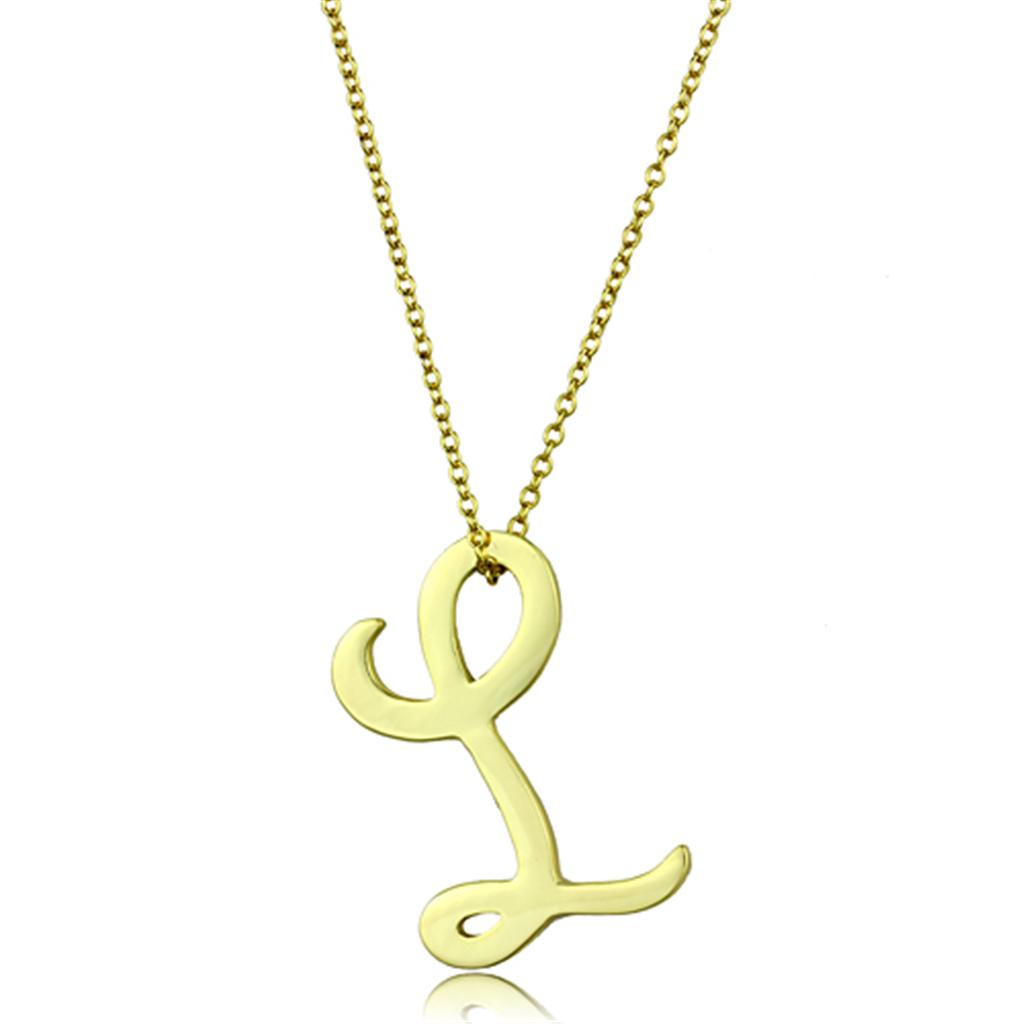 LO3459 - Gold Brass Chain Pendant with No Stone-0