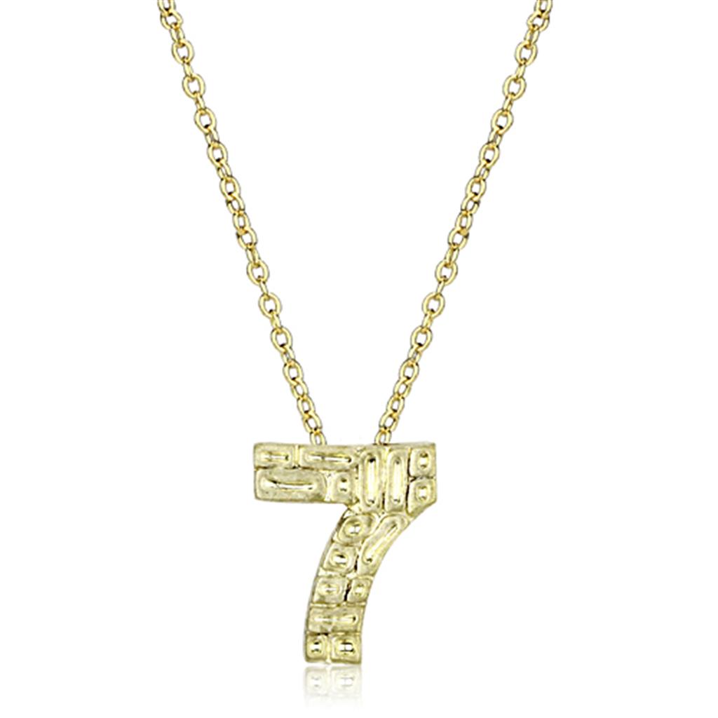 LO3464 - Flash Gold Brass Chain Pendant with Top Grade Crystal  in Clear-0