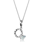 LO3490 - Rhodium Brass Pendant with AAA Grade CZ  in Clear-0