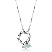 LO3494 - Rhodium Brass Pendant with AAA Grade CZ  in Clear-0