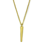 LO3710 - Gold & Brush Brass Chain Pendant with No Stone-0