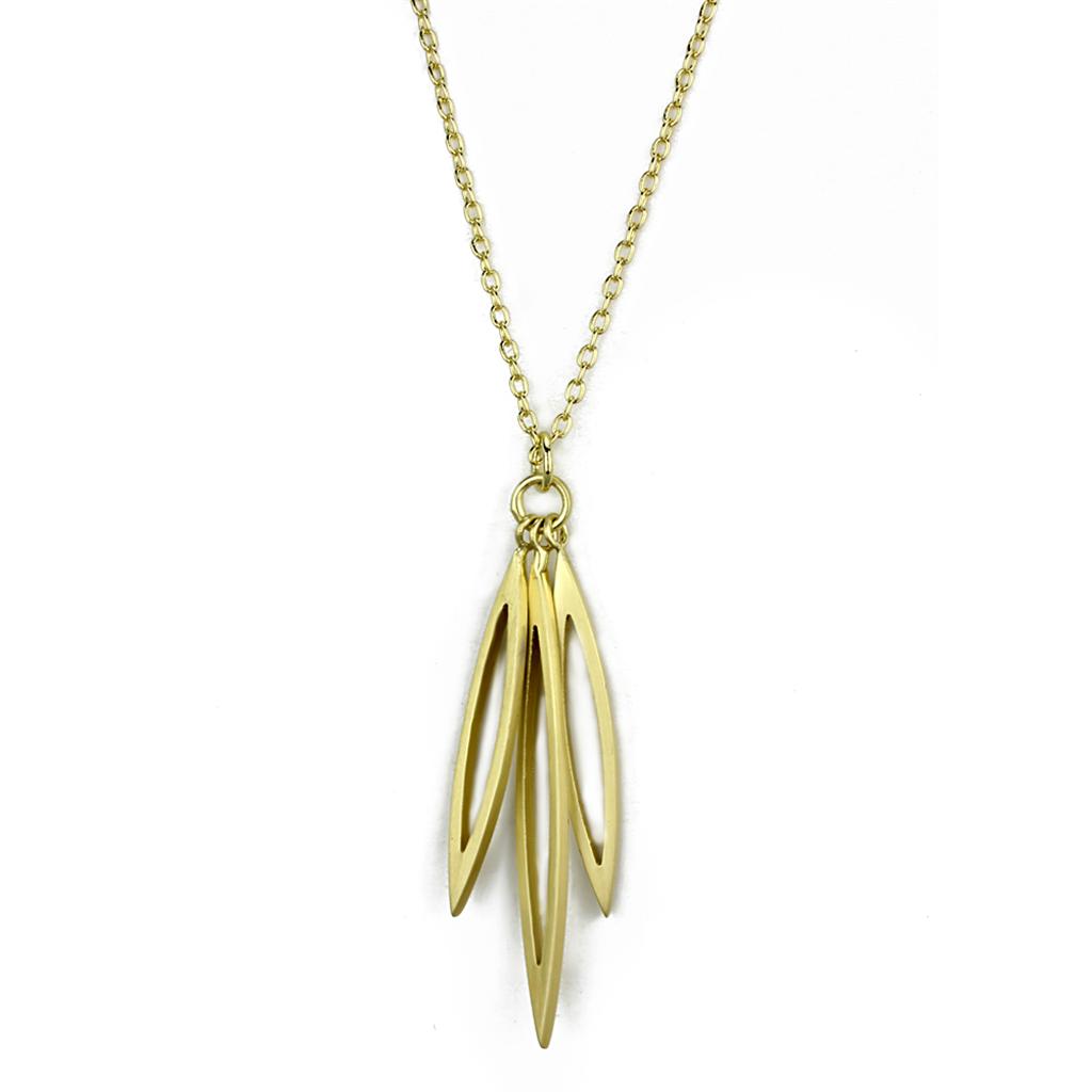 LO3712 - Gold & Brush Brass Chain Pendant with No Stone-0