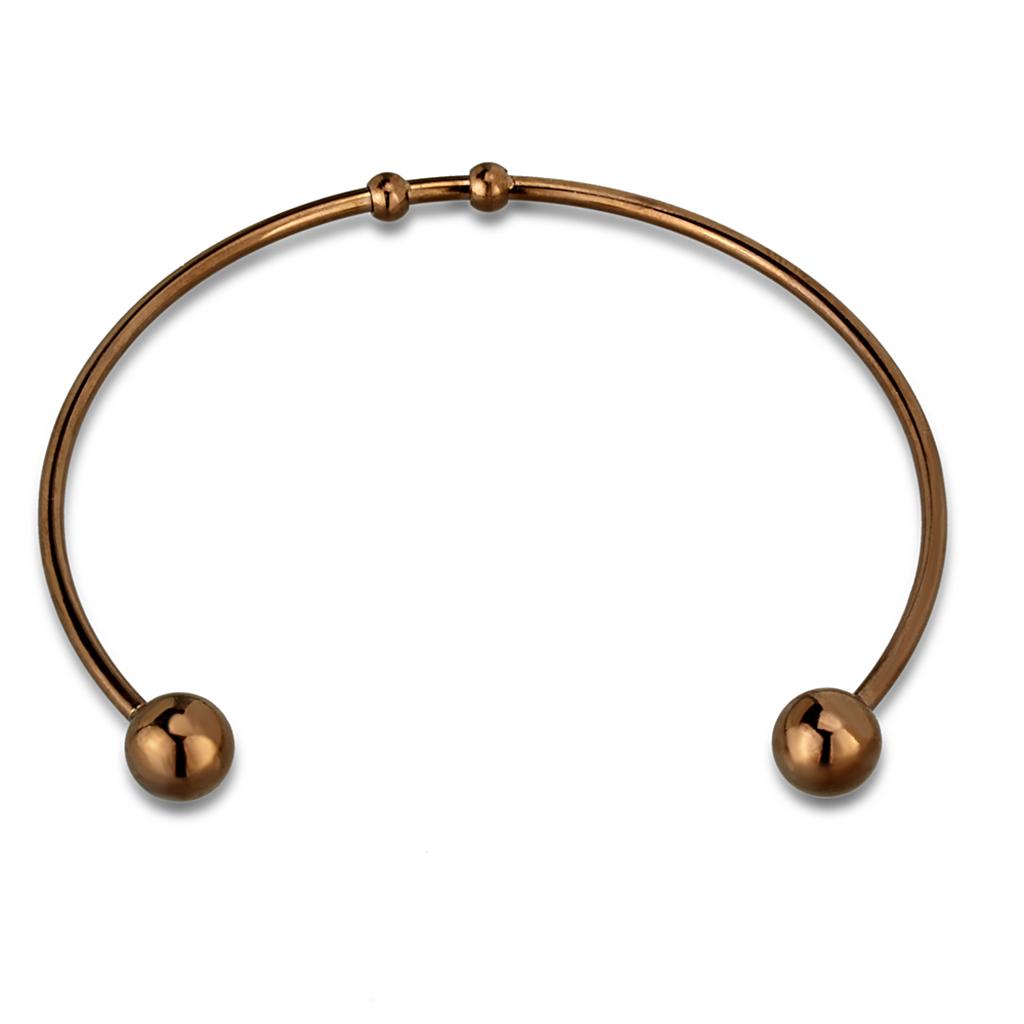 LO3735 - IP Coffee light Stainless Steel Bangle with No Stone-0