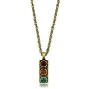 LO3836 - Antique Copper Brass Chain Pendant with Top Grade Crystal  in Multi Color-0