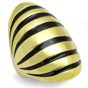 LO3904 - Gold Brass Ring with Epoxy  in Jet-0