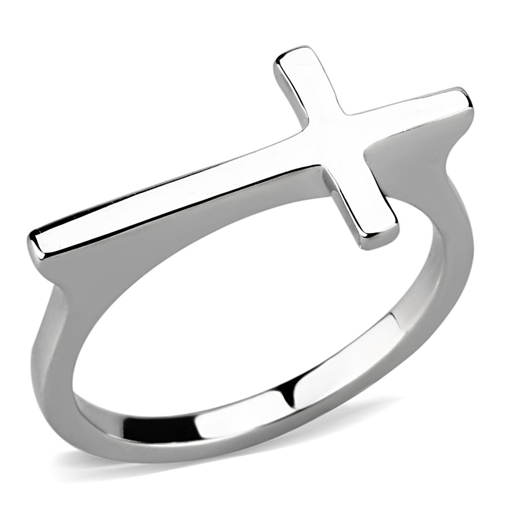 LO3978 - Rhodium Brass Ring with No Stone-0