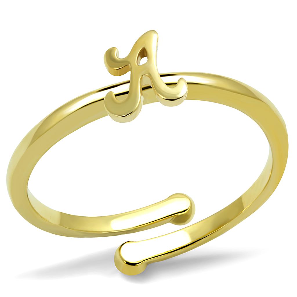 LO4006 - Flash Gold Brass Ring with No Stone-0
