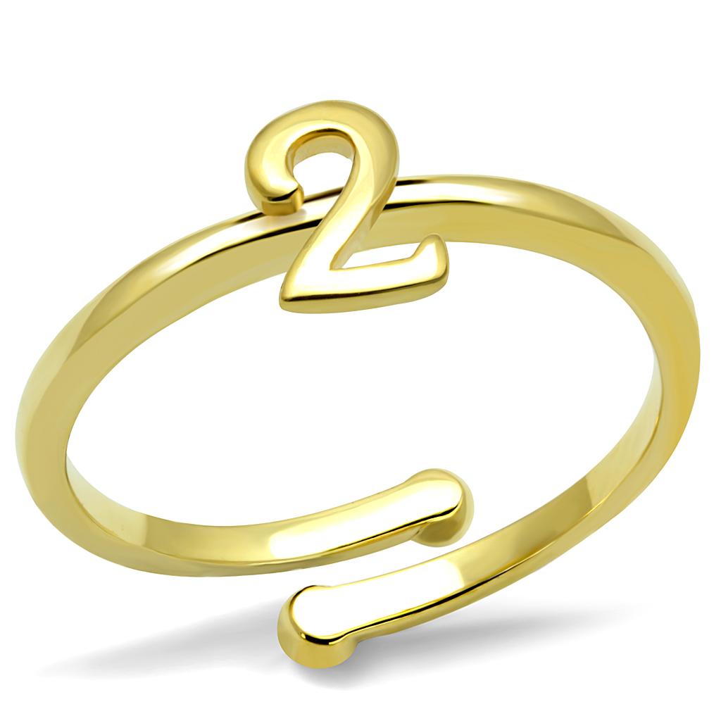 LO4010 - Flash Gold Brass Ring with No Stone-0